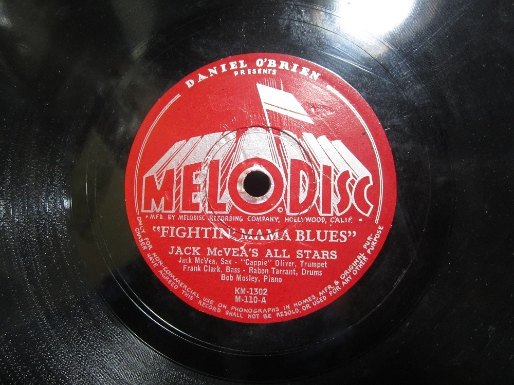 ★☆SP盤レコード "FIGHTIN"MAMA BLUES / NEW DEAL JACK McVEA'S ALL STARS 蓄音機用 中古品☆★[4404]_画像1