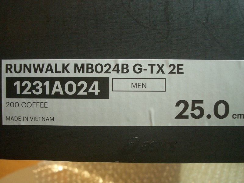 送料込 新品 asics Runwalk アシックス ランウォーク 25cm MB024B G-TX