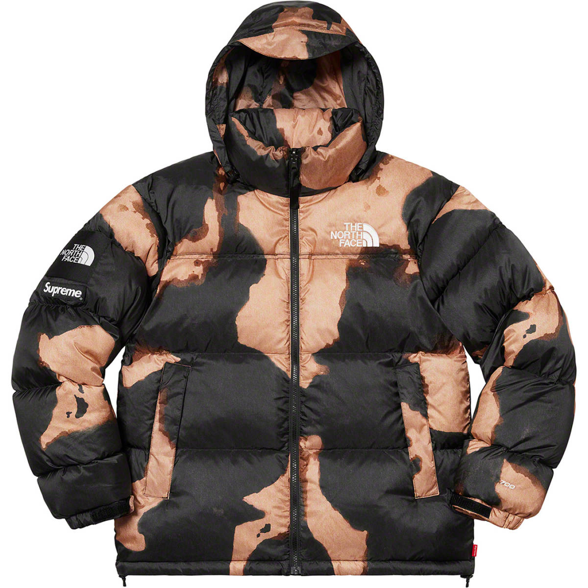 新品未開封 Supreme The North Face Bleached Denim Print Nuptse Jacket M Black  ノースフェイス 黒 ヌプシ ジャケット