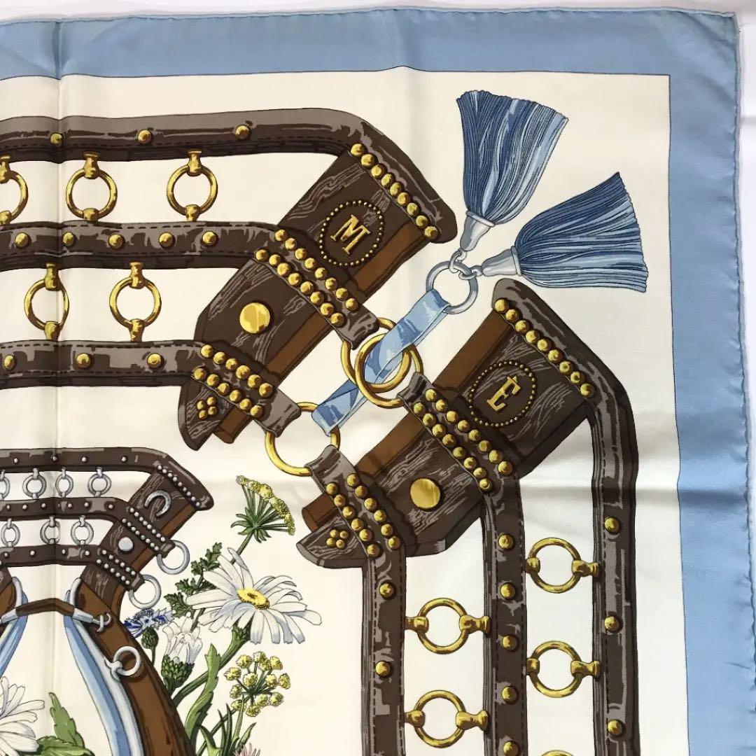 エルメス HERMES フランス製 高級シルク スカーフ カレ90 aux champs