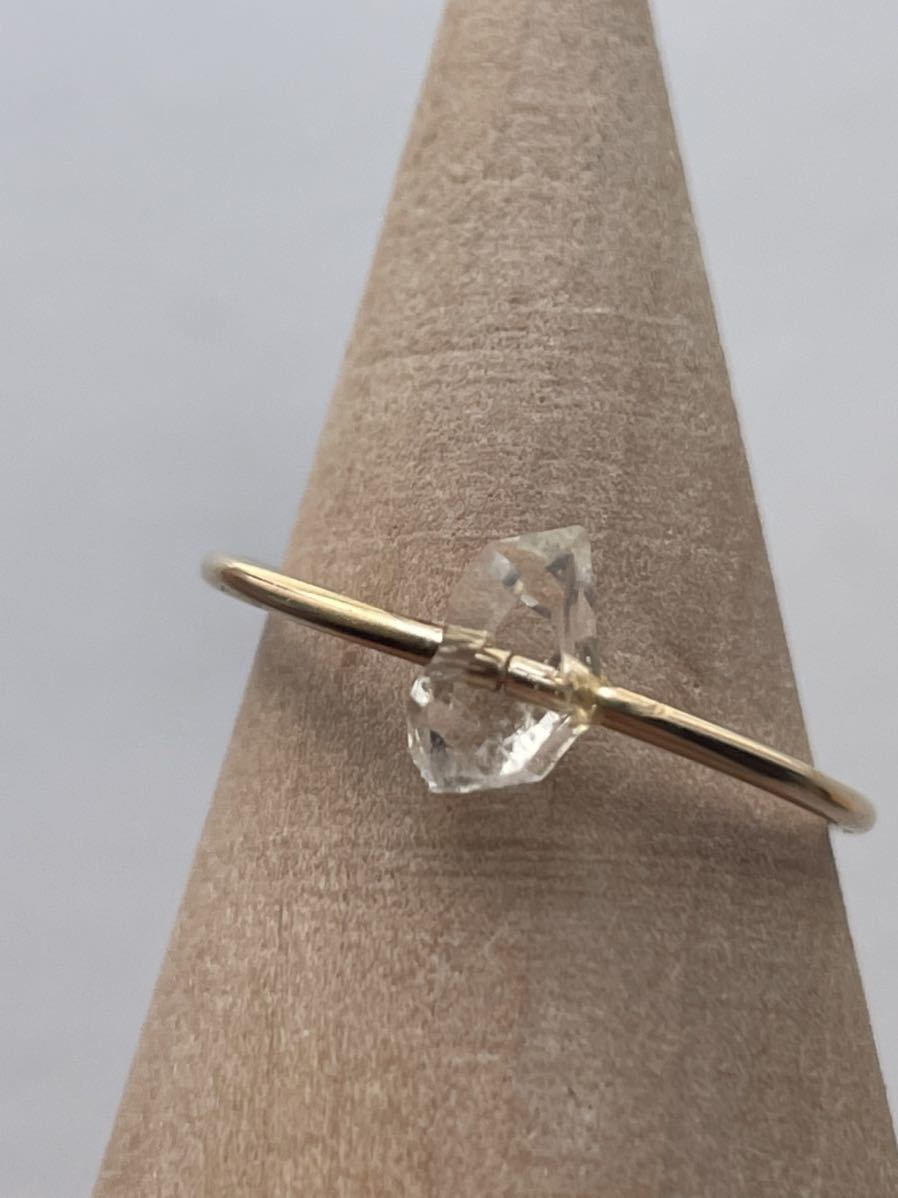 paki Stan production is -kima- quartz raw ore ring 14KGP 11 number Power Stone diamond quartz 