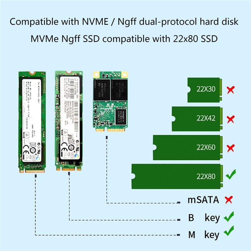 [ free shipping ] M.2 2280 SSD NVMe NGFF aluminium heat sink thermal gasket 