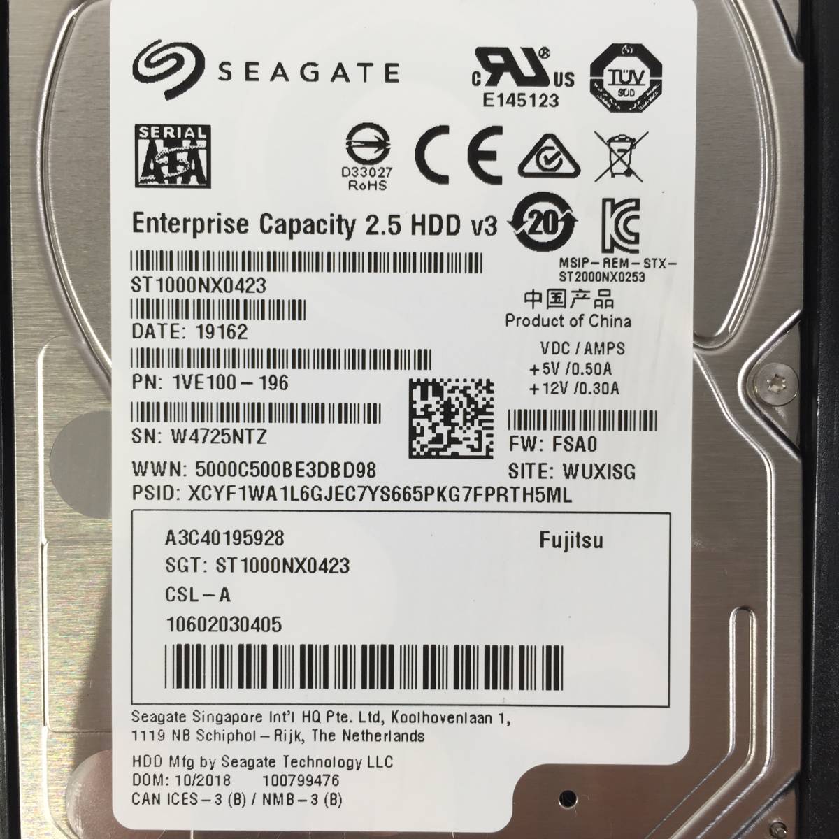 K4012562 SEAGATE 1TB SATA HDD 2.5インチ 厚み約15㎜ 2点【中古動作品】..._画像2