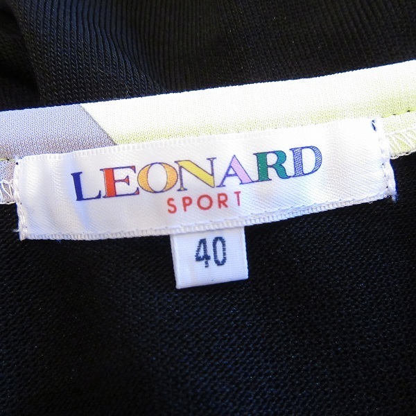#spc レオナールスポーツ LEONARD SPORT Tシャツ カットソー 40 黒 マルチカラー 半袖 Vネック レディース [715612]_画像5