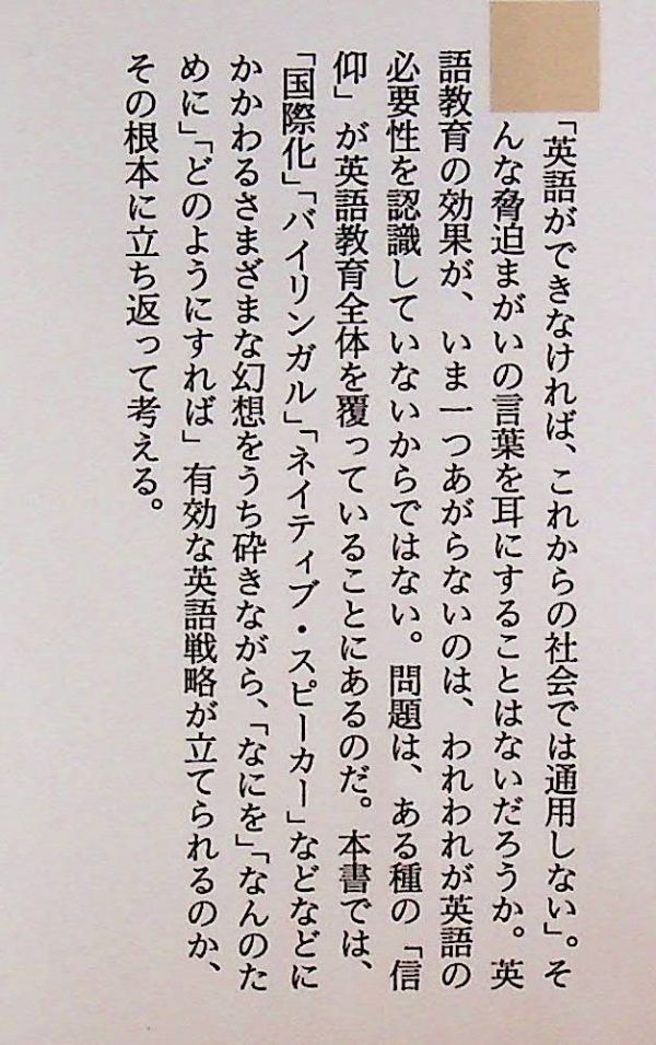 送料無★本4冊…日本人はなぜ英語ができないか、英語アレルギーの治し方、危うし!小学校英語、英語教育はなぜ間違うの、中古 #1112_画像9