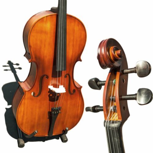 Brazilwood Bow Rosin and Stopper Paititi CE3005PE Scholar 256 Ebony Fitted Matte Finish Wood Cello with Soft Case 1/2 