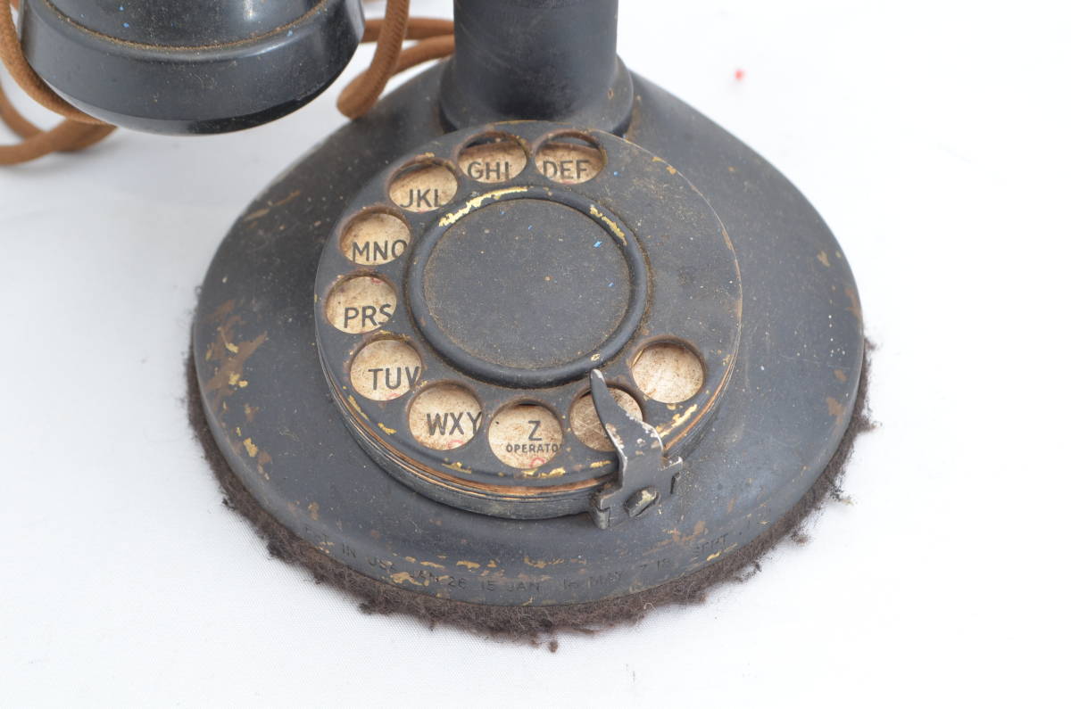 E ダイヤル式 卓上電話機 黒電話 1910年 アメリカ製 レトロ 