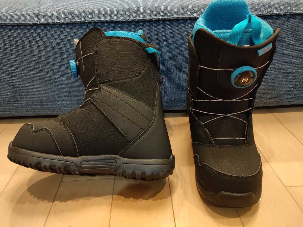 美品□BURTON スノーボードブーツ 25cmジュニア Zipline Boa Black