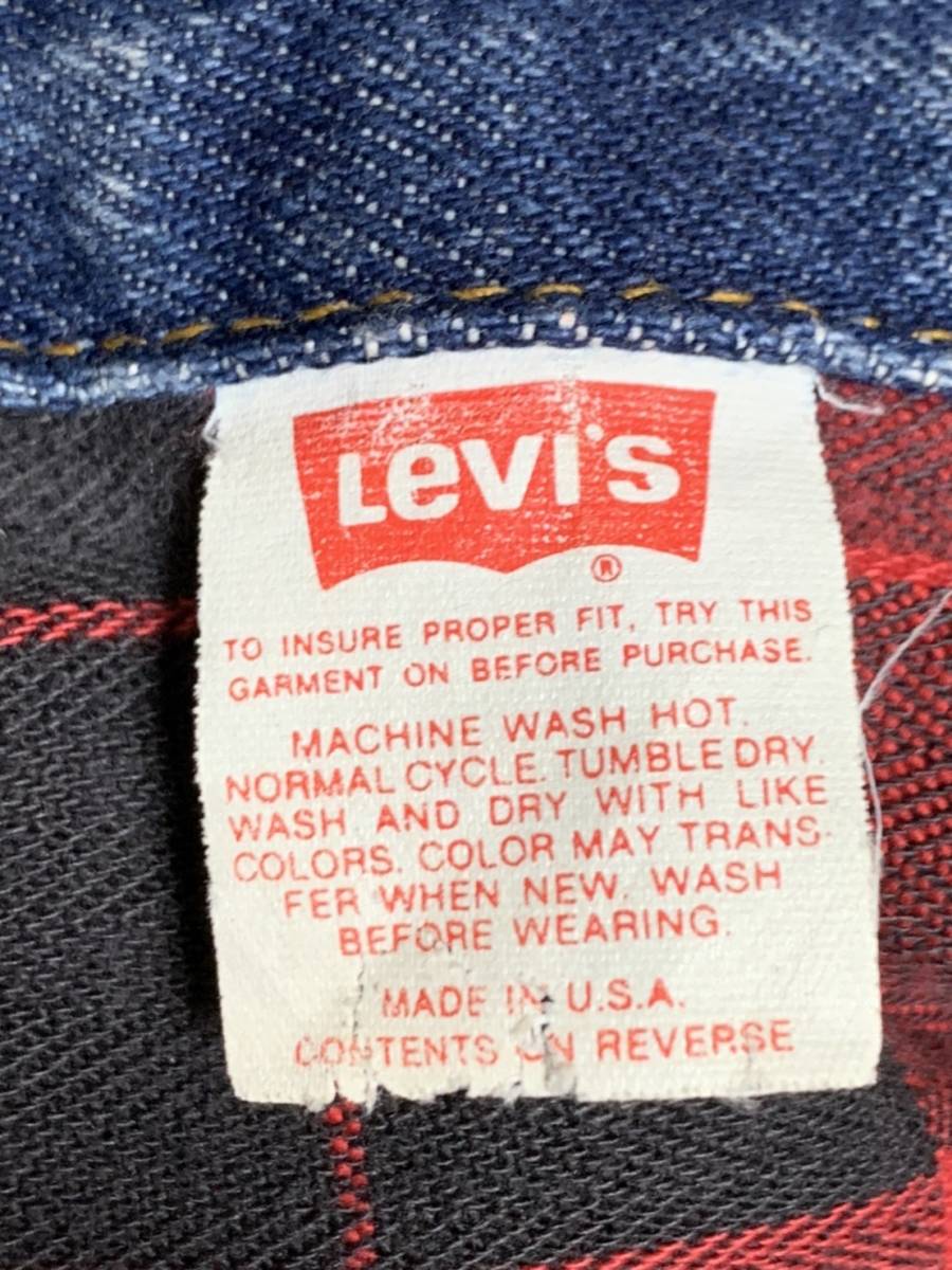 [80’s Levi's] 刻印527 57510-0514 裏地チェック インディゴデニムジャケット L USA製 80年代 ヴィンテージ リーバイス_画像7