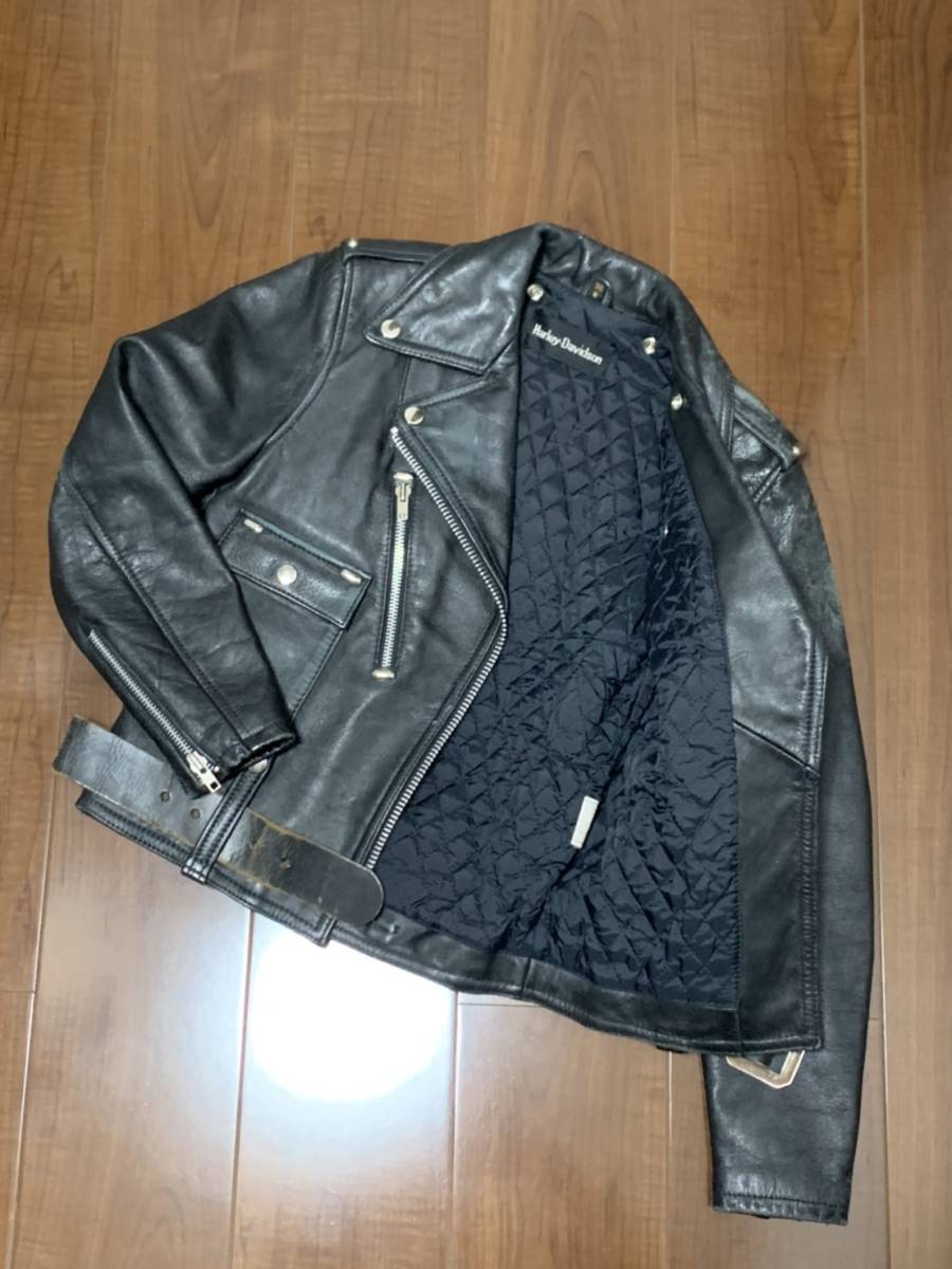 最新人気 80s Harley Davidson レザー ダブル ライダース ジャケット