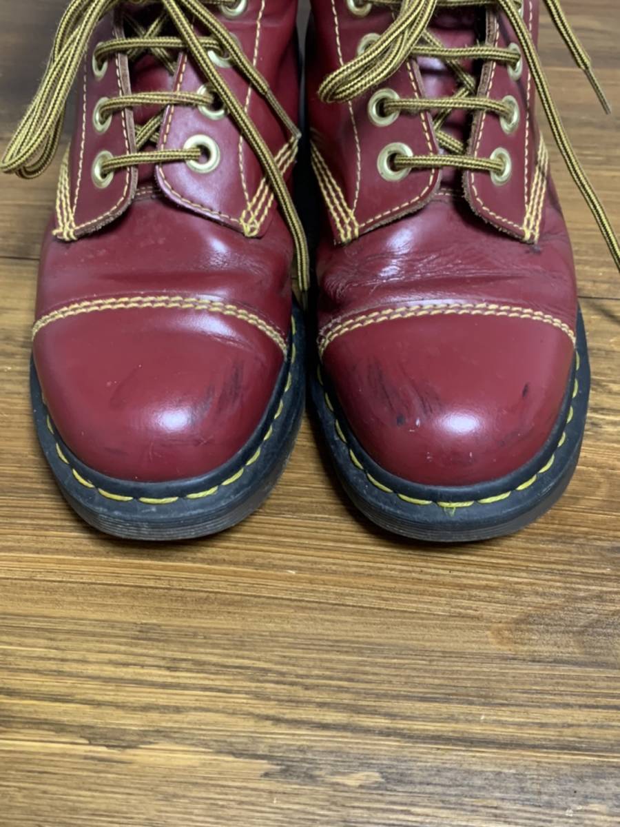 Dr.Martens] CAPPER 8ホール 茶芯レザーブーツ レッド ドクター