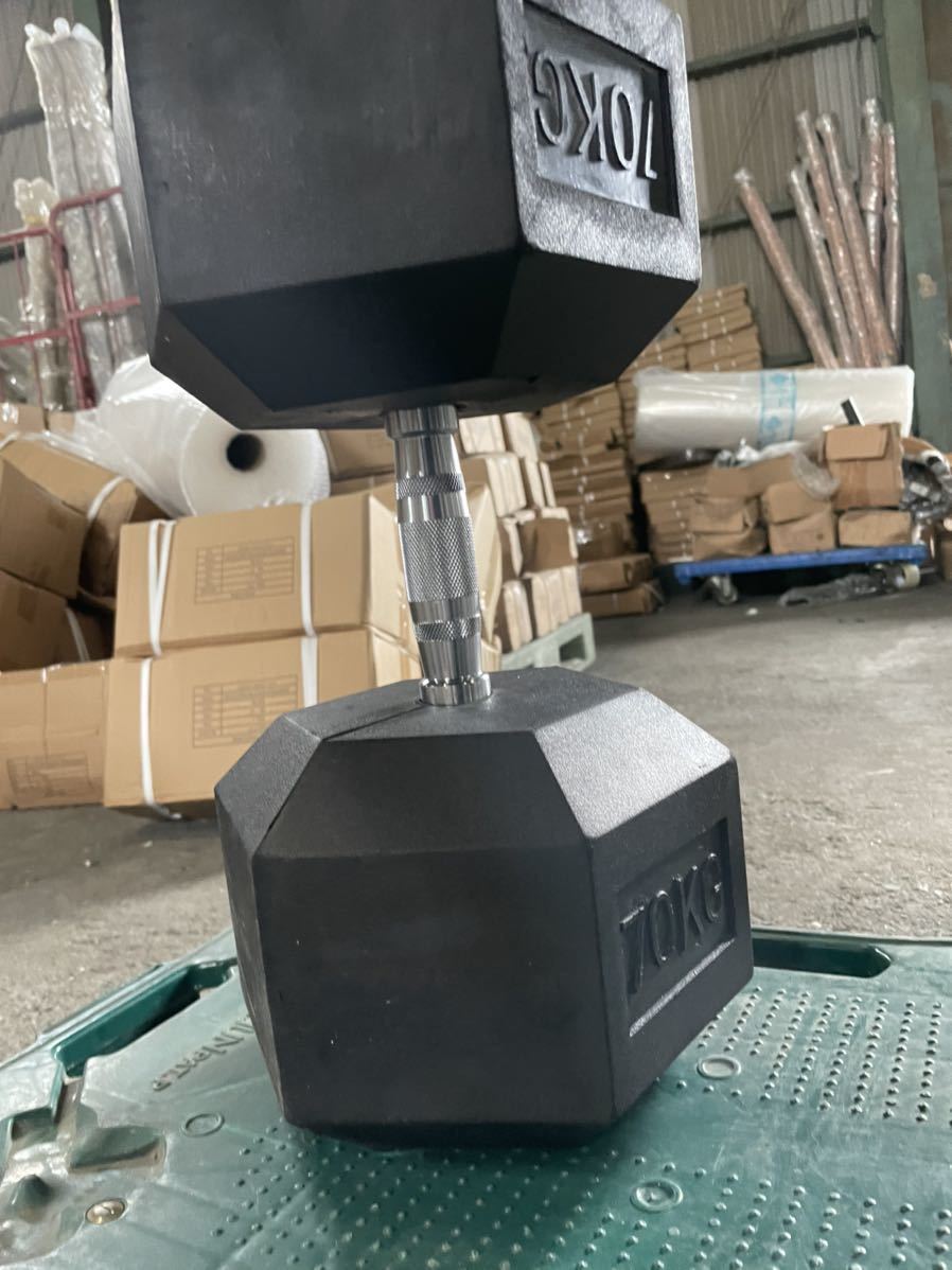 ラバーヘックス ダンベル 75kg 2個_画像2