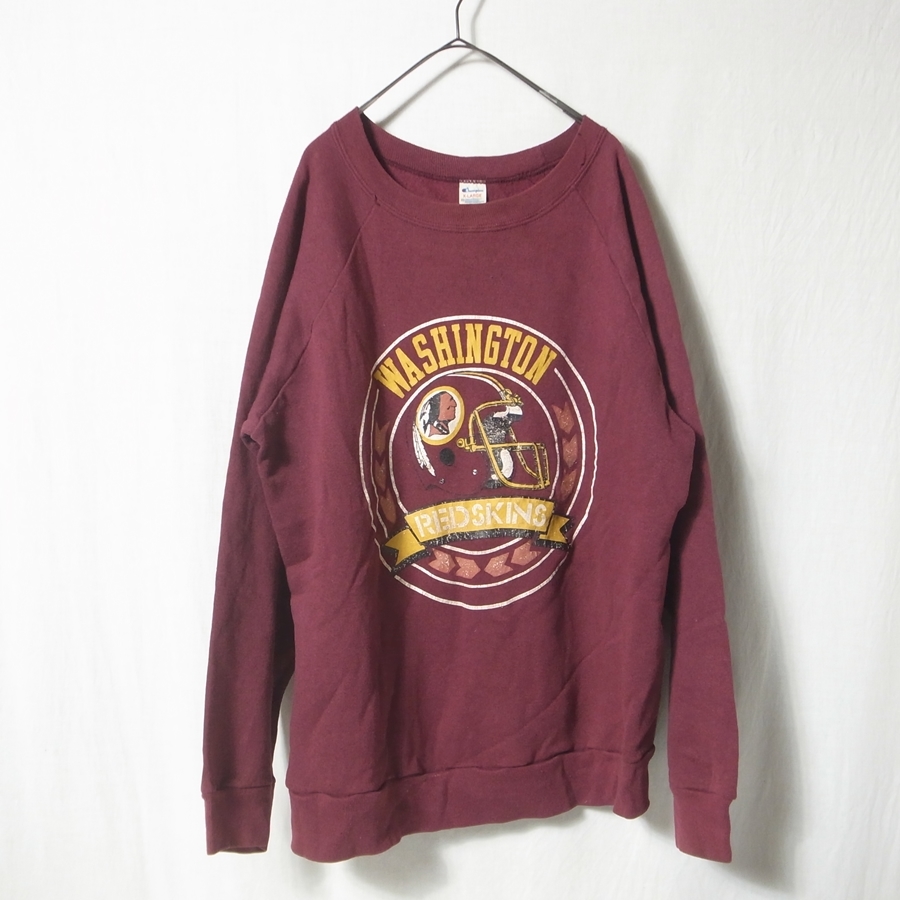 USA製 80s ヴィンテージ Champion チャンピオン NFL ワシントン レッドスキンズ スウェット XL / washington redskins ラグラン