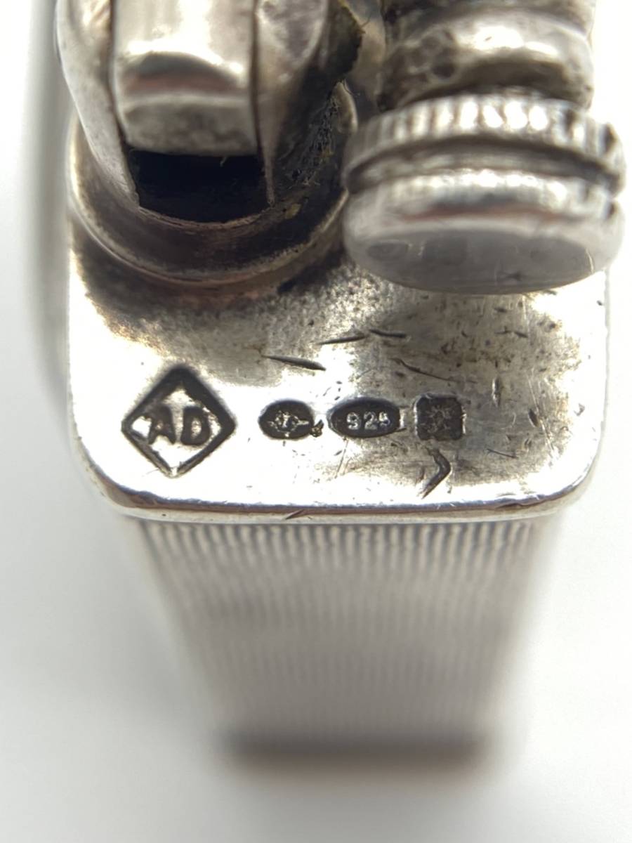 【希少】 dunhill ダンヒル ユニーク ライター オイルライター シルバー silver 925 火花OK ジャンク 手巻き 時計付き アンティーク Dunhill ダンヒル シルバー ライター 火花OK ジャンク