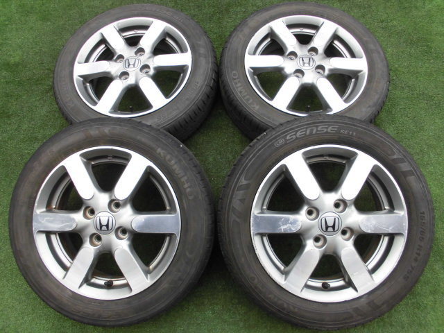 ホンダ N-ONE 純正 ホイールタイヤ 4本セット 4H-100 14インチ 155/65R14 溝有り KUMHO 2017年 N-BOX N-WGN 等 流用にも