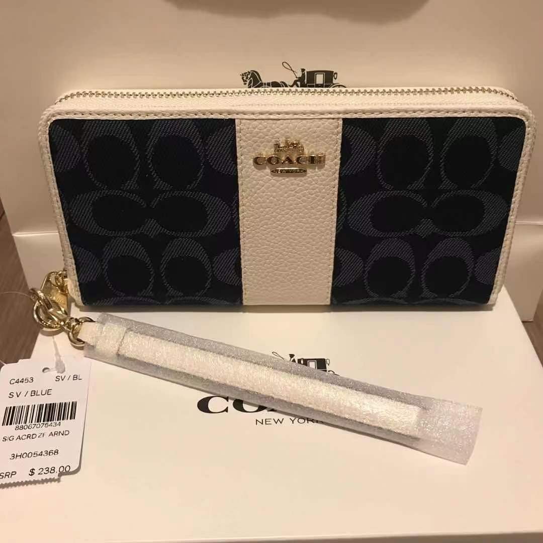 ビスします COACH - コーチ COACH 長財布 C4453 デニム ラウンド