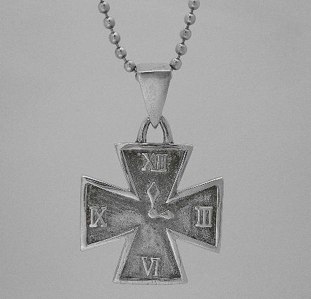  silver 925 silver. iron cross watch pendant /αlpha silver