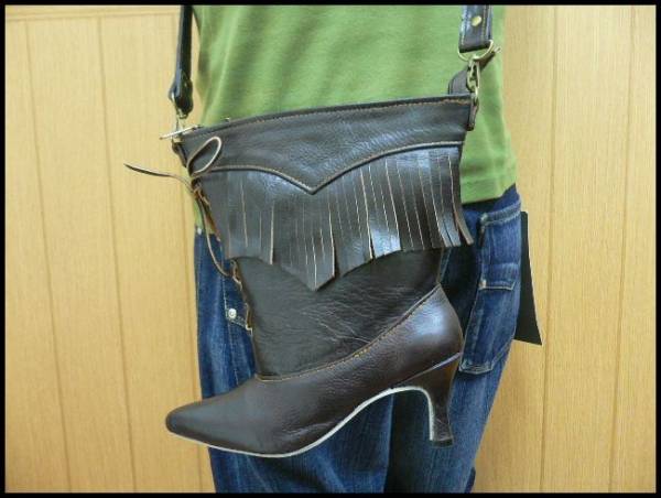  cow leather western boots type shoulder bag 1 point mono / hand made leather product ALL20%OFF