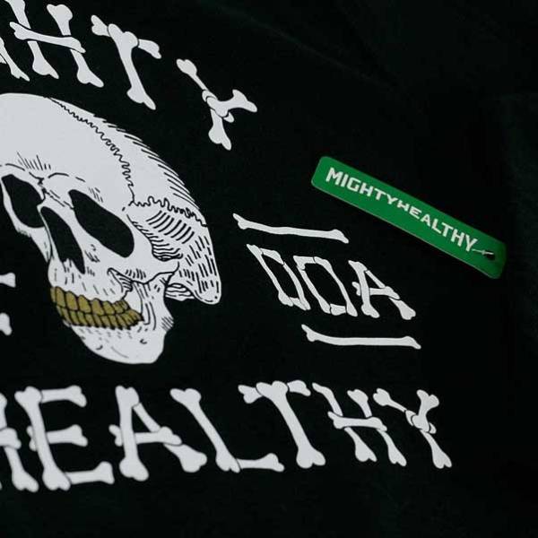 USA正規品 【S】 NY発 Mighty Healthy マイティーヘルシー DOA クルーネック スウェット トレーナー 黒 スカル Skull ドクロ_画像3