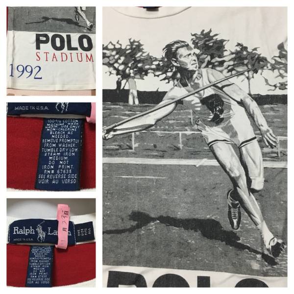 1992 POLO RALPH LAUREN ラルフローレン STADIUM 槍投げ Tシャツ_画像3