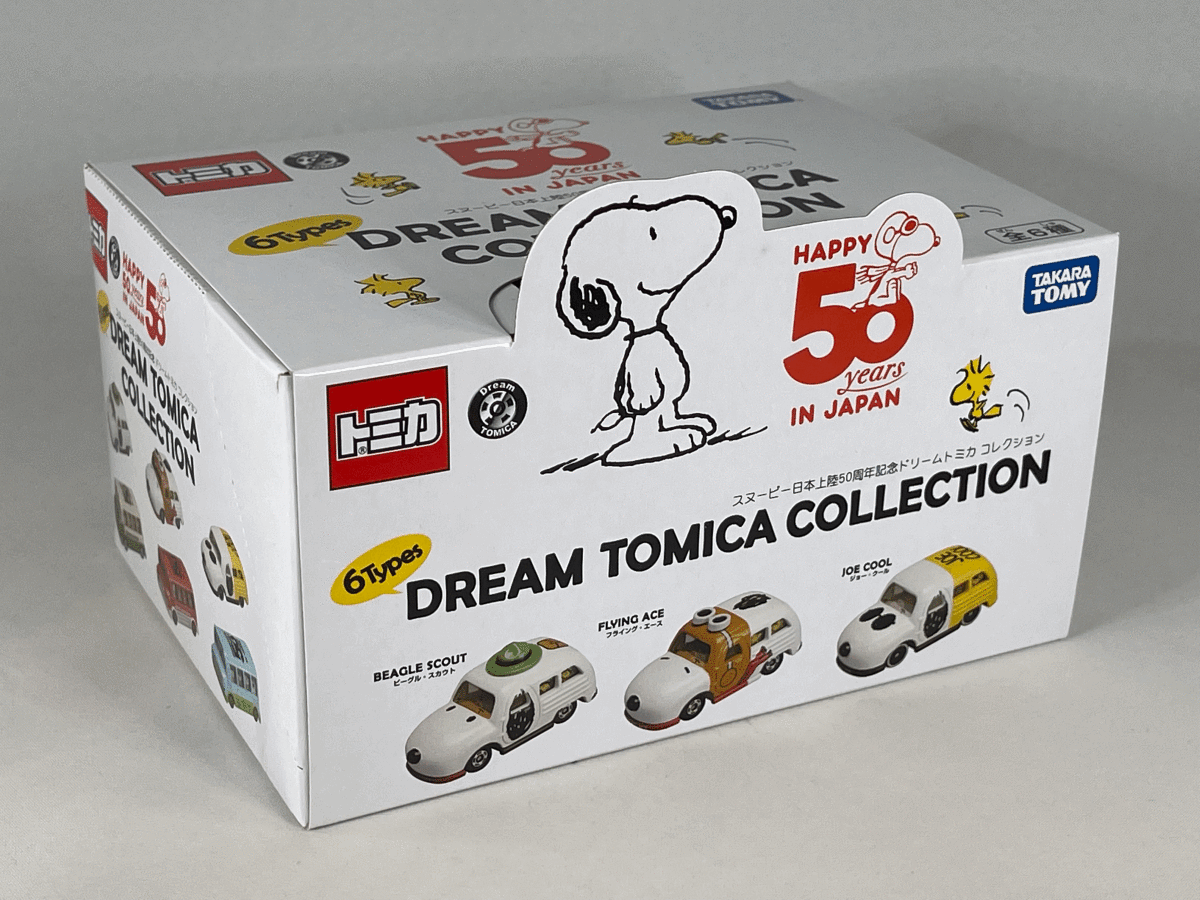トミカ スヌーピー 日本上陸50周年記念 ドリームトミカ コレクション 6 Types 新品・未開封_画像1
