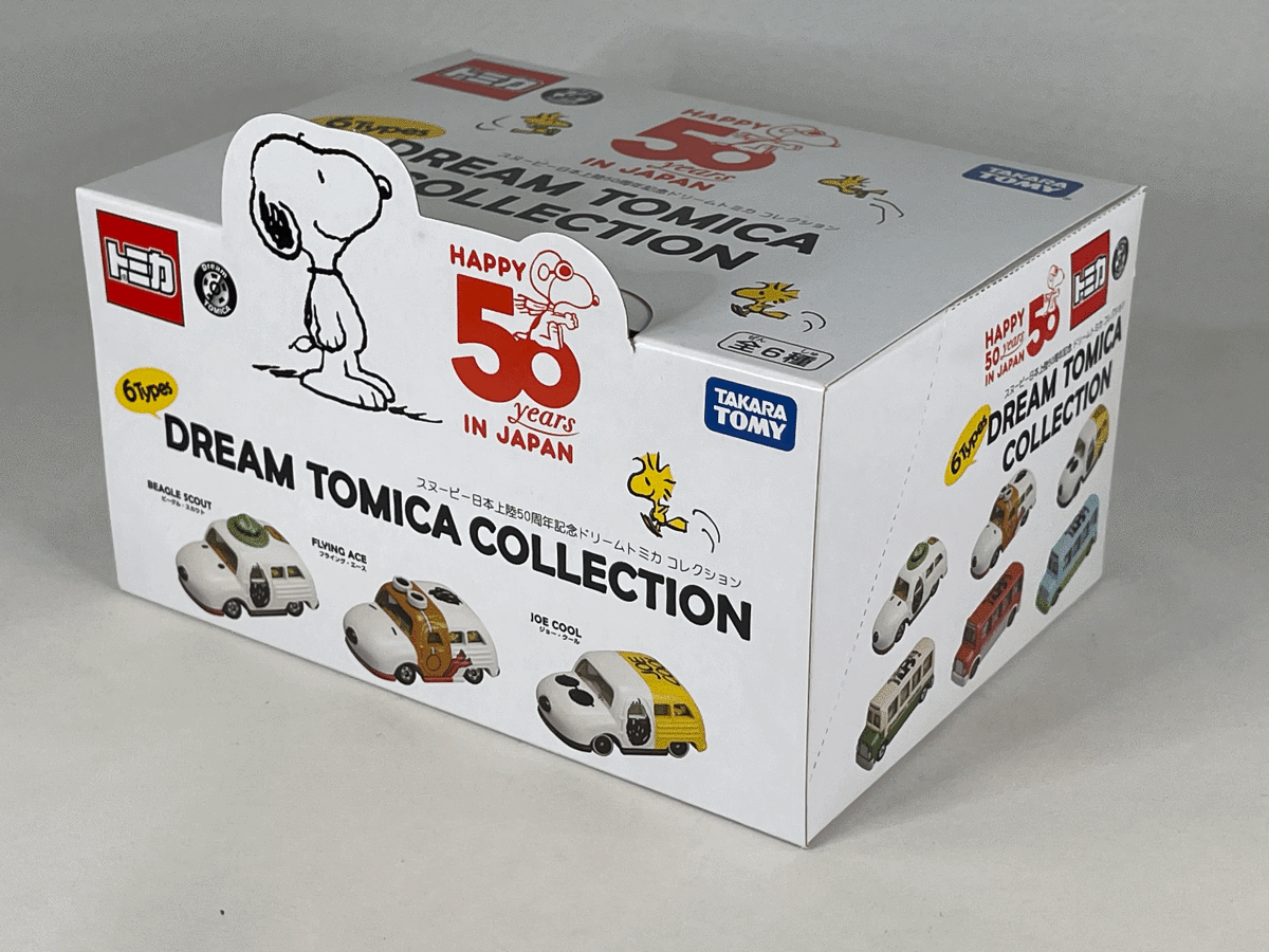 トミカ スヌーピー 日本上陸50周年記念 ドリームトミカ コレクション 6 Types 新品・未開封_画像2