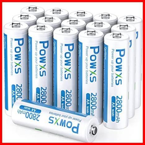★サイズ:単三電池16本★ POWXS 単三電池 充電式 ニッケル水素電池 2800mAh 約1500回使用可能 ケース付き16本入り 液漏れ防止 充電池単3_画像2