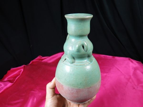 ミャンマー緑釉鹿貼壺 １５世紀　焼き物　ビルマ　東南アジア　釉薬_画像8