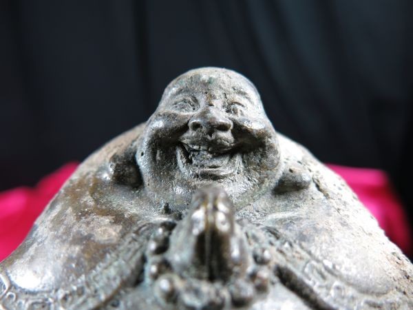 古銅布袋座像　明清時代　金工　中国　七福神