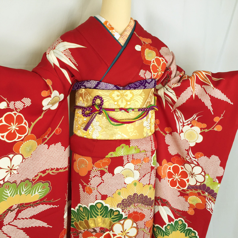 [ last SALE!!]* finest quality. excellent article! thousand . Kyouyuuzen long-sleeved kimono pine bamboo plum * beautiful goods 110z10