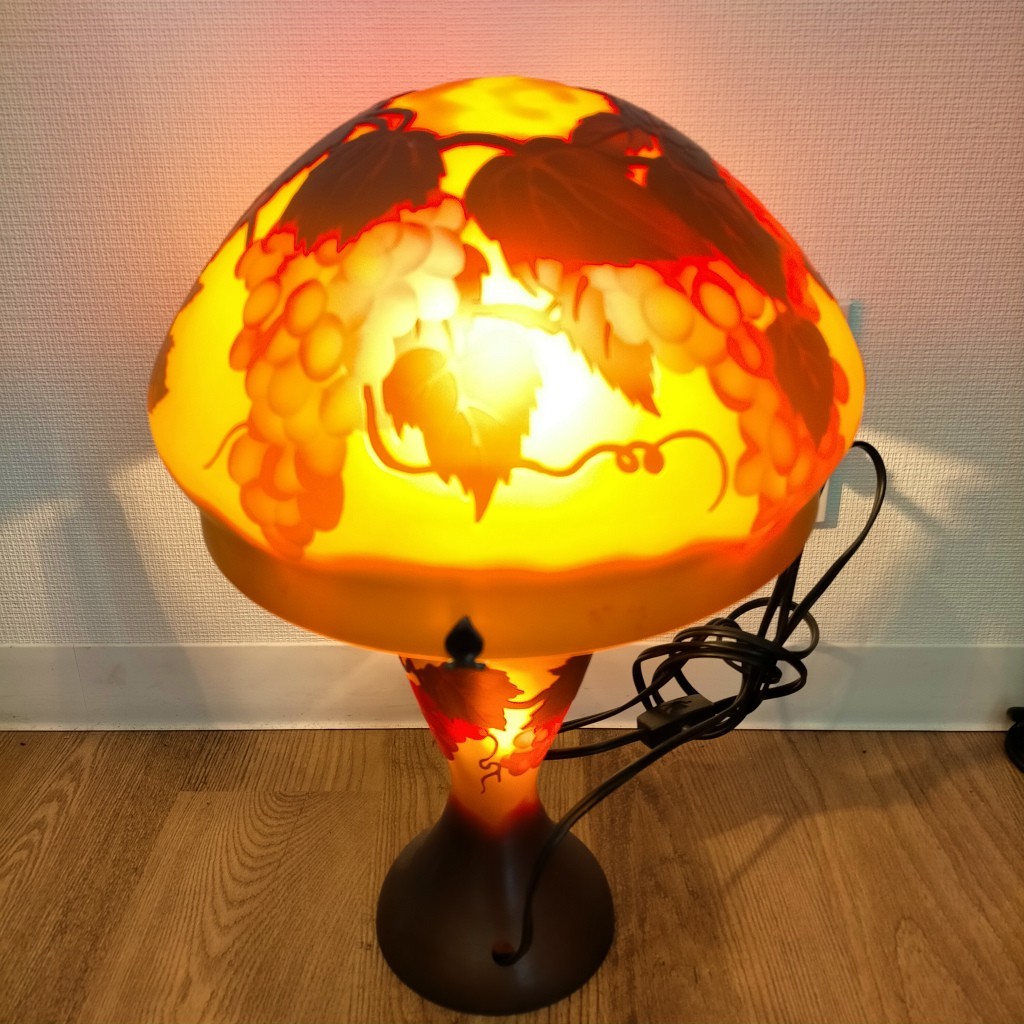 超人気 Galle ガレ アンティーク レトロ 照明 スタンド 電気 ランプ 