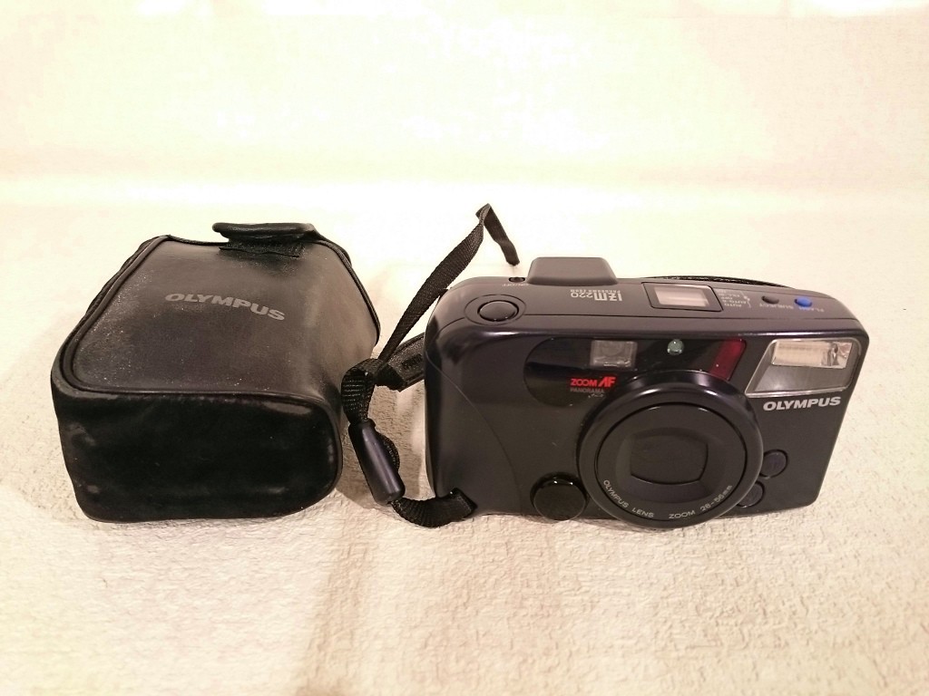 OLYMPUS オリンパス IZM 220 PANORAMA ZOOM 28-56mm ストラップ ケース 動作品 櫻D0102-26