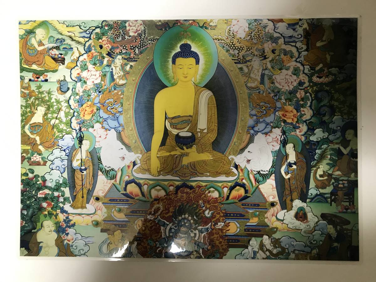 曼荼羅　チベット仏教　仏画　A3サイズ： 297×420mm 釈迦_画像1