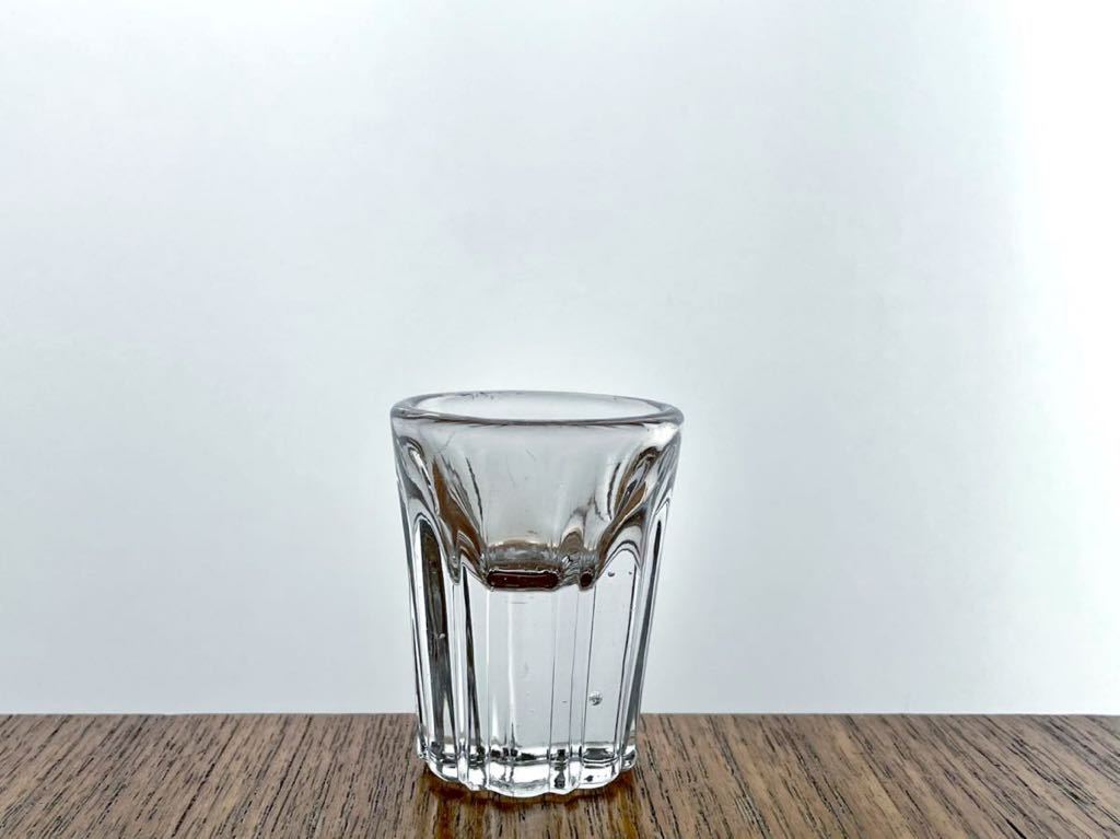 19世紀　フランス　厚底ショットグラス　トロンプルイユ　e)リキュールグラス アンティーク ワイングラス 古道具 工芸
