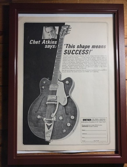 * 1960 годы Gretsch Guitars оригинал реклама / Chet * следы gold sChet Atkins*