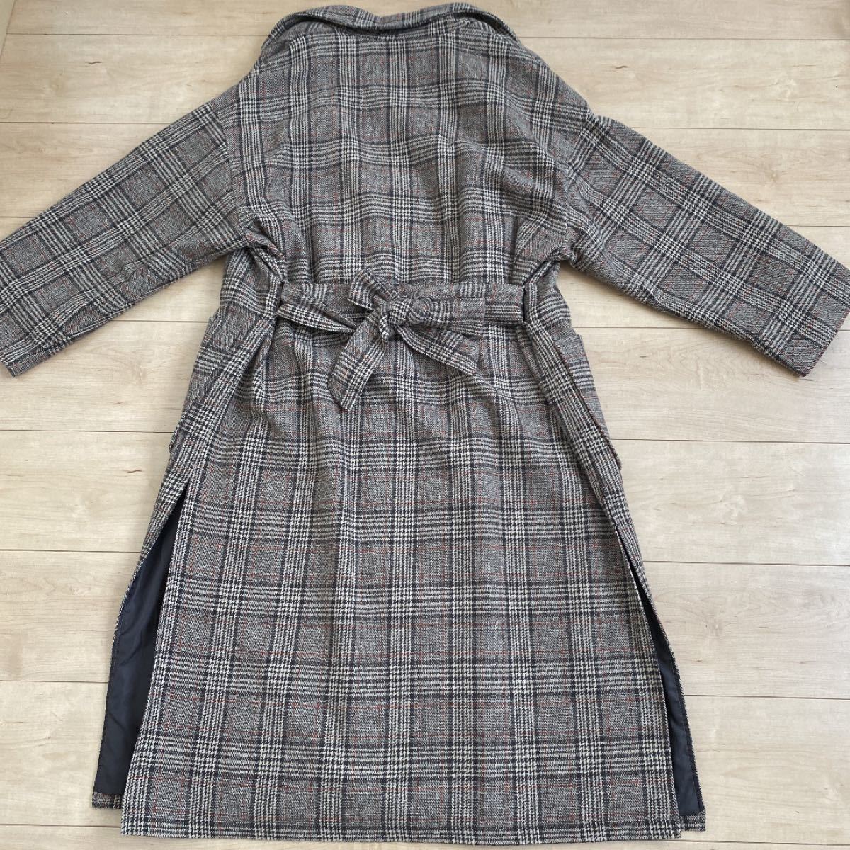 【UNUSED】ガウン コート グリーン チェック 新品未使用 22AW US