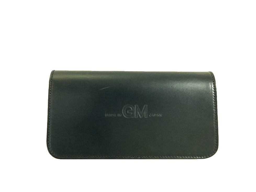 美品 MADE IN GM JAPAN LONG WALLET アコーディオン ウォレット ロング ネイビー 紺 財布 shantii tr4