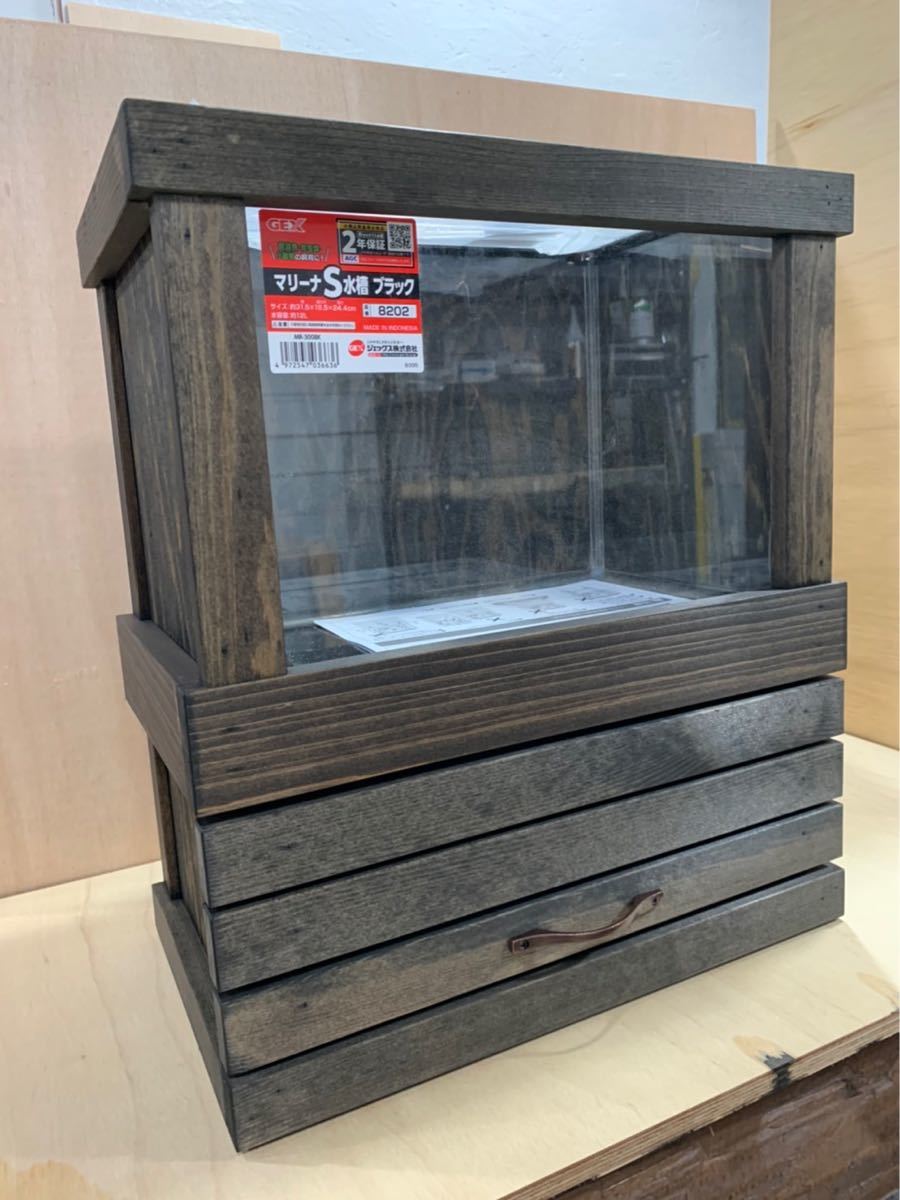 ガラス水槽 木枠付き ブルー系 日用品/インテリア 輸入品販売 新商品