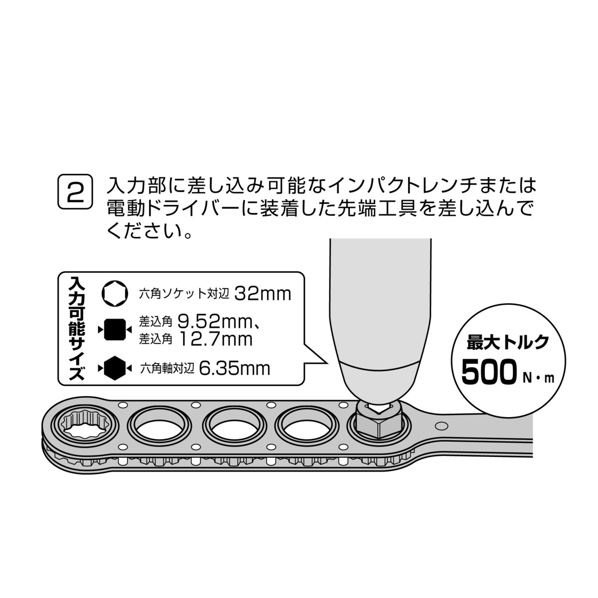 兼古製作所 Anex アネックス オフセット アダプター ロング タイプ 32mm AOA-32L Cチャン などの 狭い 箇所 や際の ボルト 締め_オフセットアダプターロング 32mm AOA-32L