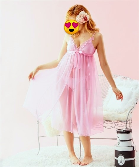 6L size! wedding dress want to see!. switch under chu-ru piling put on soft! long! slip! baby doll! new goods! pink!