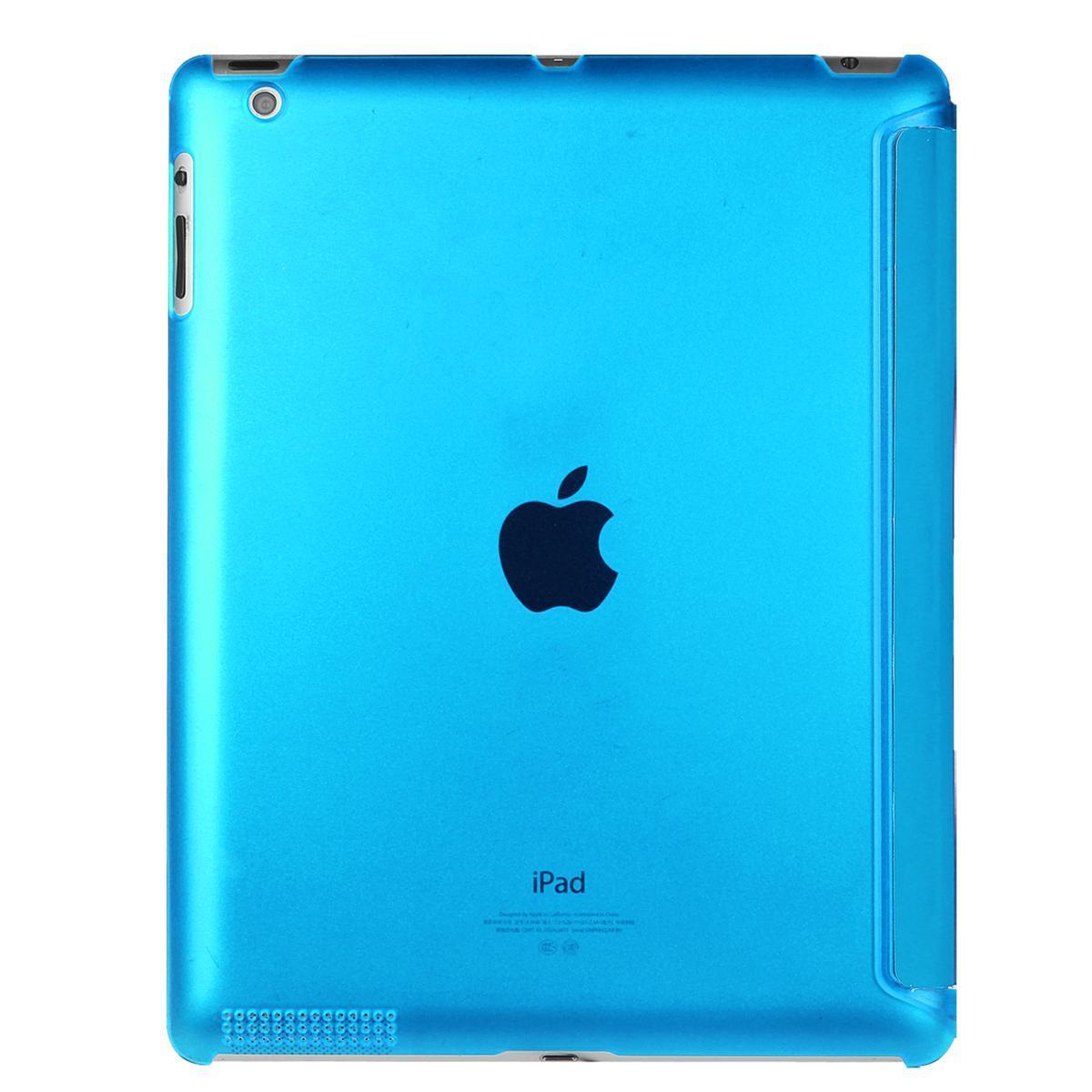 【送料無料】iPad 2/3/4 用 PUレザーケース スマートカバー 超薄 軽量型 スタンド機能 高品質PUレザーケース シーブルー_画像3