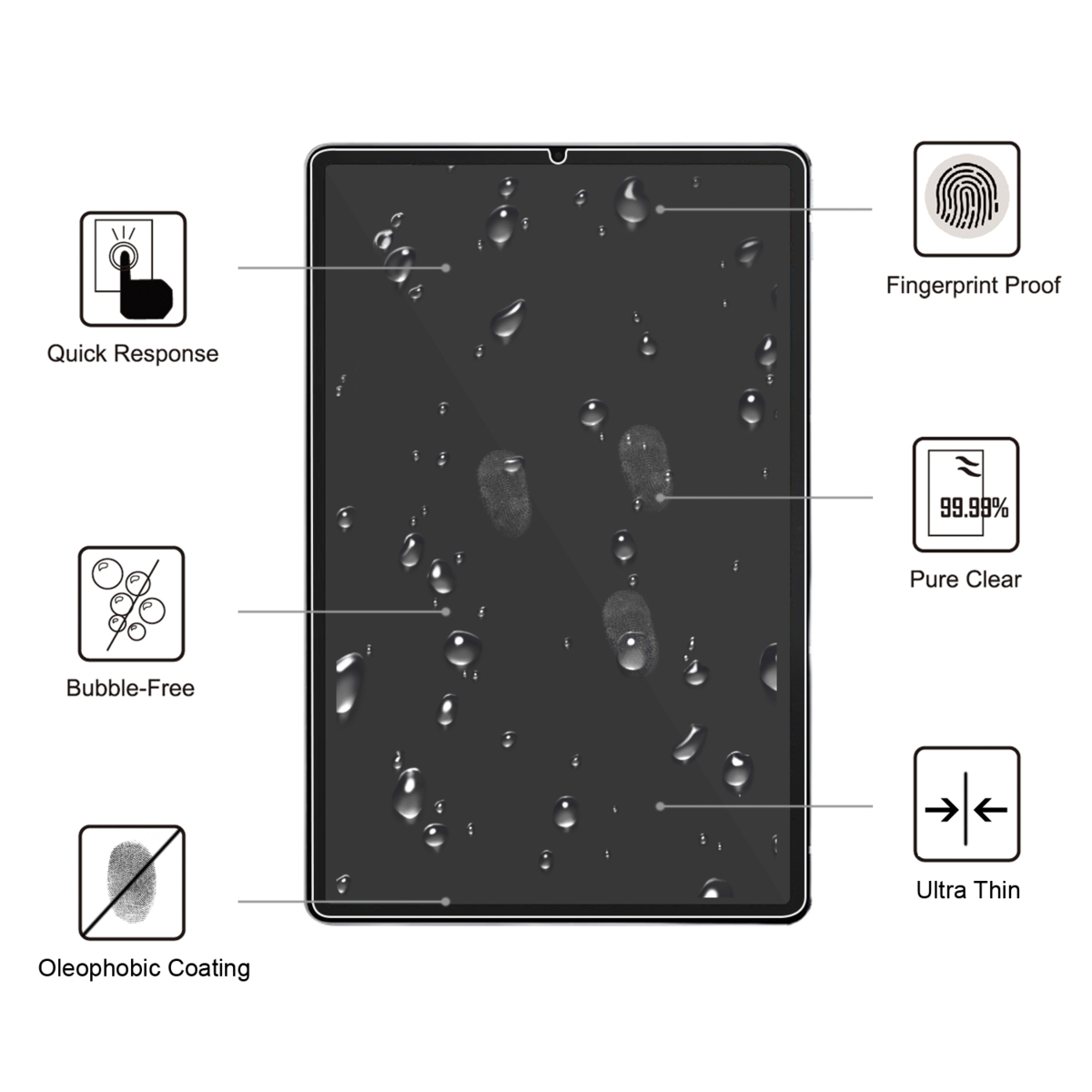 Lenovo Tab6 10.3インチ 強化ガラス 液晶保護フィルム ガラスフィルム 耐指紋 表面硬度 9H 業界最薄0.3mmのガラスを採用 2.5D_画像2