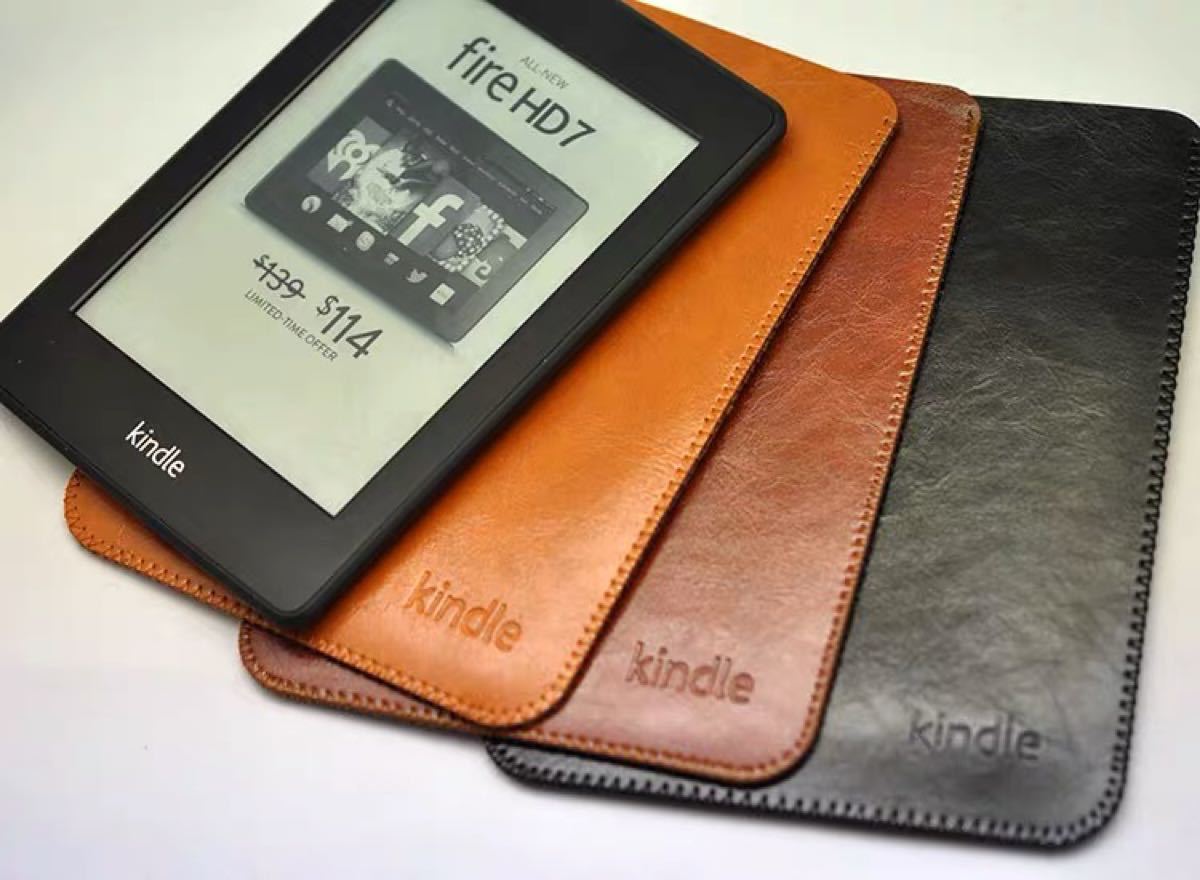 レザー　Kindleケース　数量限定　キンドル　アマゾン　電子書籍リーダー　茶色