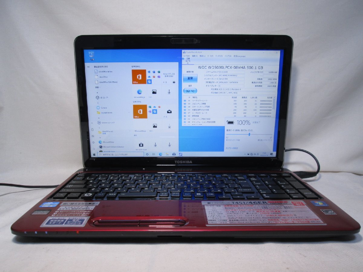 東芝 dynabook T451/46ER PT45146ESFR Core i5 2450M 2.5GHz 4GB 500GB 15.6インチ DVD作成 Win10 64bit Office USB3.0 Wi-Fi HDMI [81001]_画像1