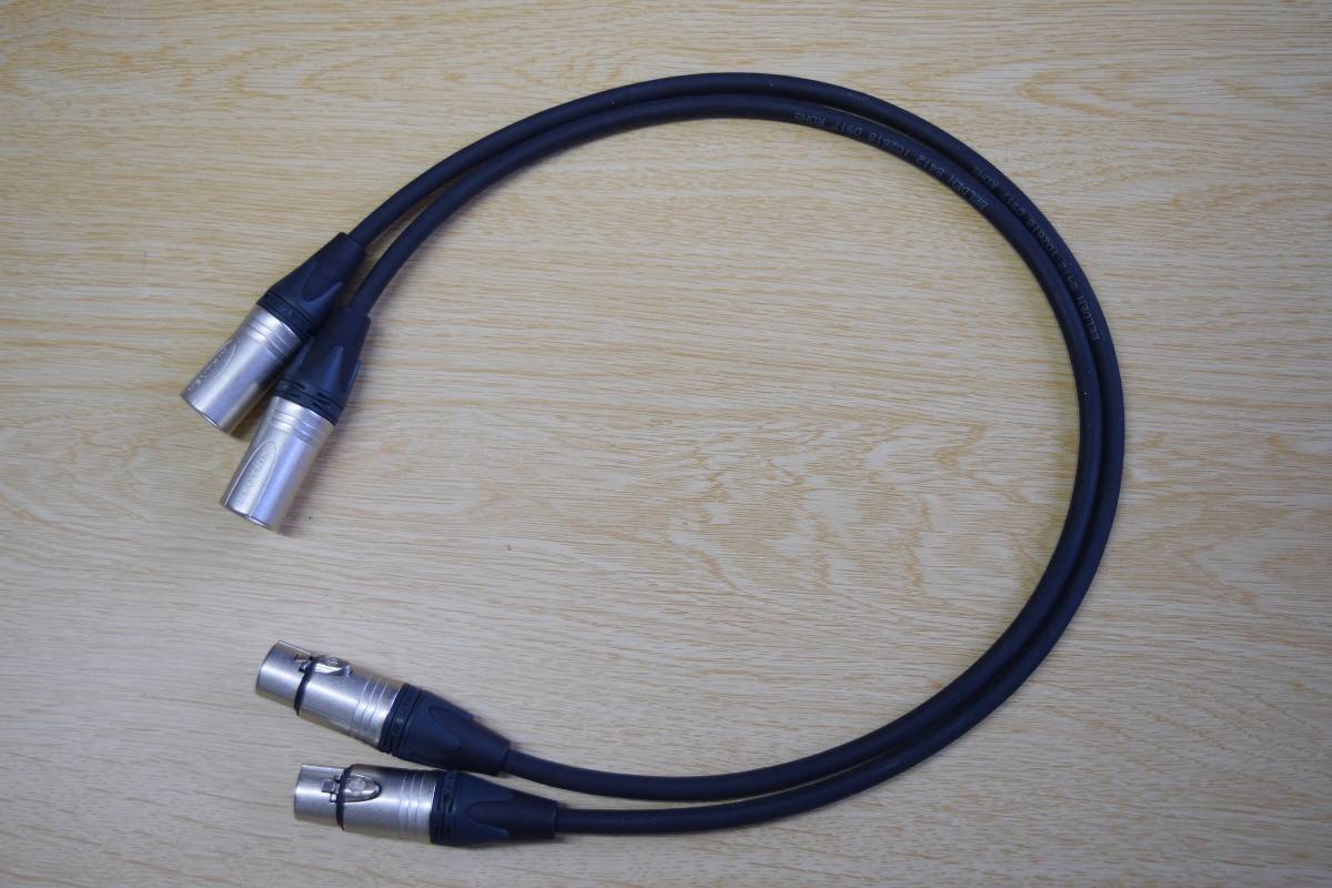 □□ BELDEN 8412（black）＋XLR plug オス-メス（NC3FM）/0.75m×2本_画像2