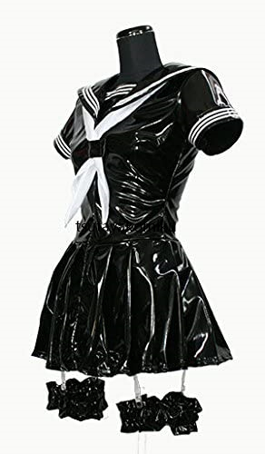  high quality new work enamel .. sama sailor black short sleeves lustre enamel costume play clothes manner shoes . wig optional 