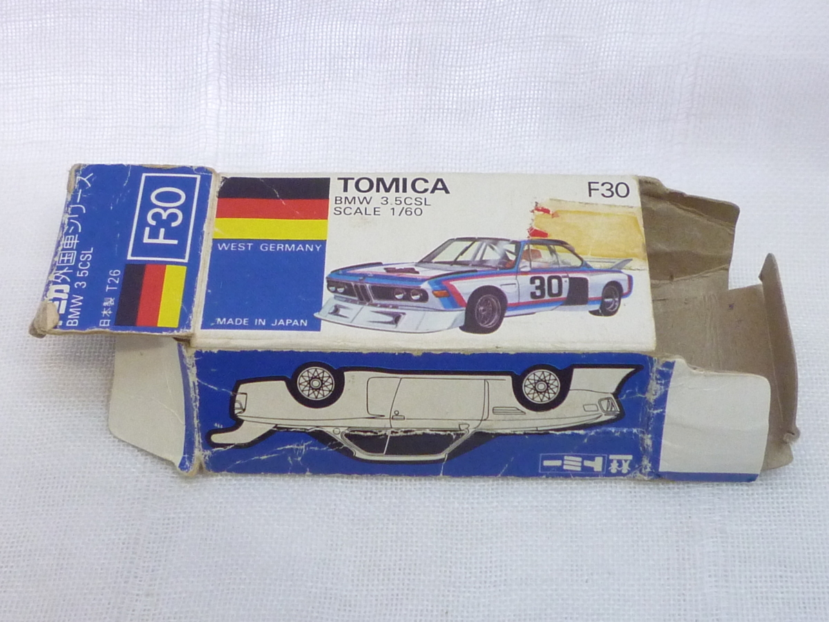 S91278F　トミカ 外国車シリーズ 青箱 No.F30 BMW 3.5CSL JAGERMEISTER オレンジ 1/60 トミー【中古品】_画像8