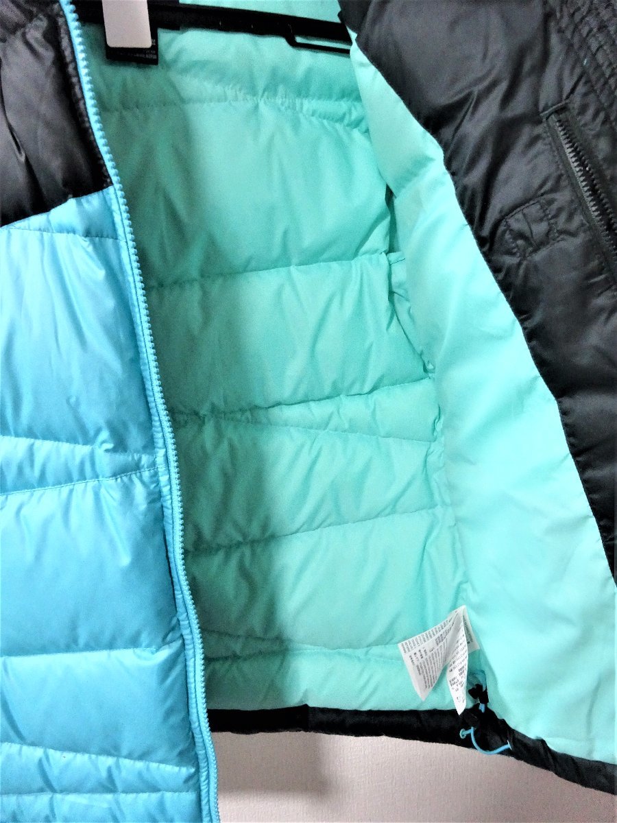 U6374N 中古/保管品 NIKE ナイキ ダウンジャケット DOWN JACKET フード付き HO150509YNG レディース Mサイズ グリーン ブラック_画像6