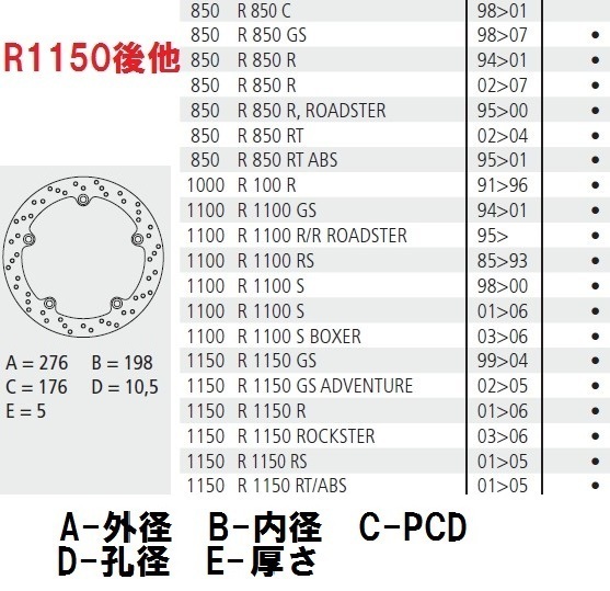 BMW新品 NEW ブレーキディスク リア用 R1150S R100R R1100S R850R R850C R850RT R1100GS R1150GS R1150R R1150RT ABS ROADSTER BOXERの画像3