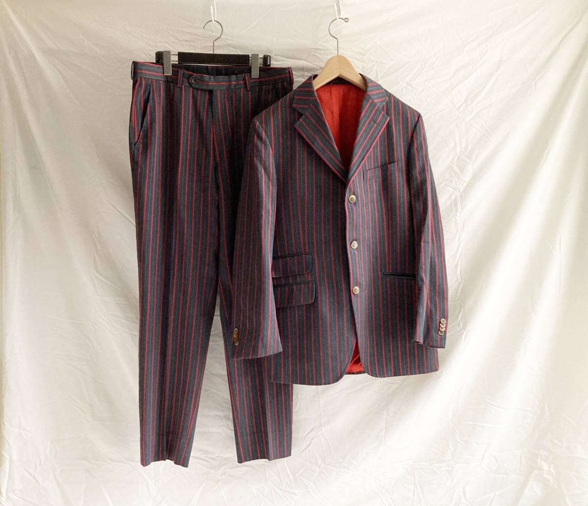美品 レア ETRO エトロ ストライプ柄 総柄 クラシック ジャケット